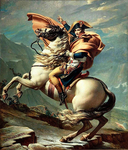 Napoléon Ier franchissant le Grand-Saint-Bernard - par David